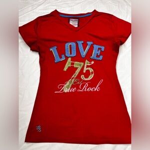 TRUE ROCK Red Kids Tee with Love 75 Design